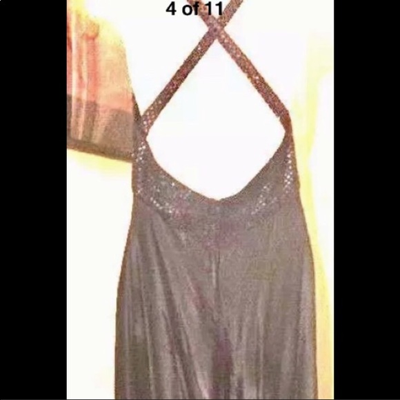 Vintage 80s glam slinky sexy black satin sequin disco sleek halter dress 5/6 - Picture 12 of 17